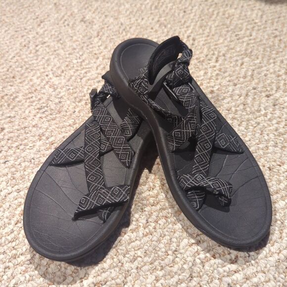 Viakix Sport Sandal Womens Size 6 Black Hiking Outdoor Toe Loop Strappy - Picture 1 of 7